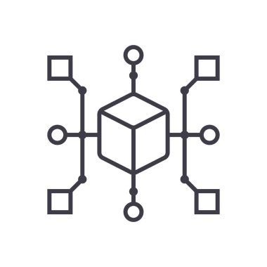 Küme diyagramı vektör satırı simgesi, işaret, resimde arka planda, düzenlenebilir vuruş