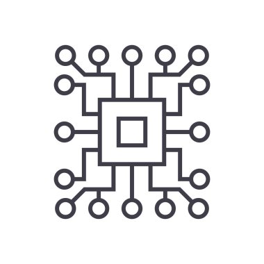 bilgisayar bilimi, devre vektör satırı simgesi, işaret, resimde arka planda, düzenlenebilir vuruş