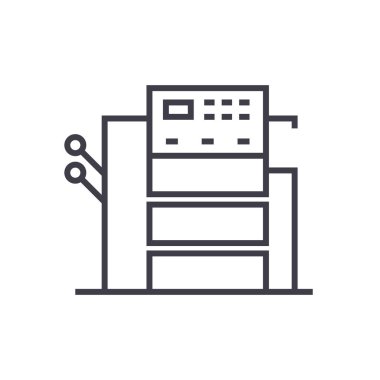 kopyalama makinesi vektör satırı simgesi, işaret, resimde arka planda, düzenlenebilir vuruş