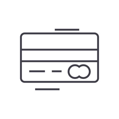 kredi kartı vektör satırı simgesi, işaret, resimde arka planda, düzenlenebilir vuruş