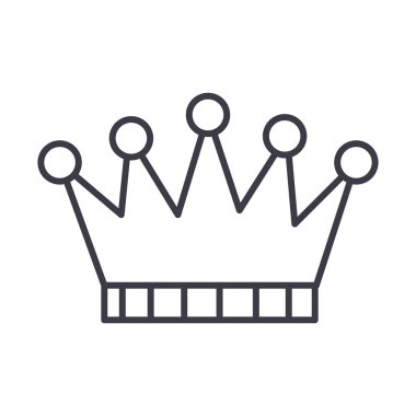 taç vektör satırı simgesi, işaret, resimde arka planda, düzenlenebilir vuruş