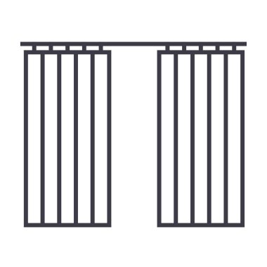 Perdeleri işareti vektör satırı simgesi, işaret, resimde arka planda, düzenlenebilir vuruş