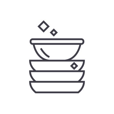 yemekleri satırı simgesi, işaret, arka planda, düzenlenebilir vuruş illüstrasyon vektör