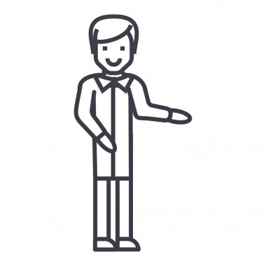 Doktor vektör satırı simgesi, işaret, resimde arka planda, düzenlenebilir vuruş