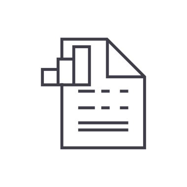 Belge grafik vektör satırı simgesi, işaret, resimde arka planda, düzenlenebilir vuruşları ile