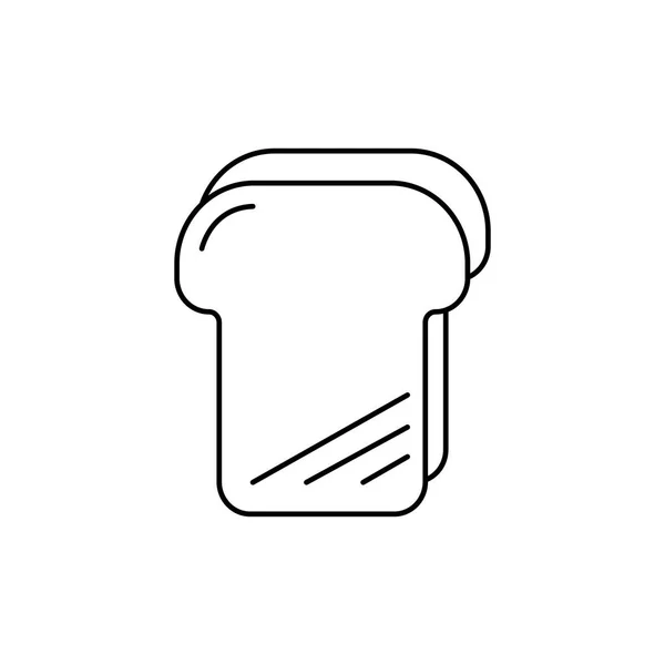 Pain pain toast vecteur ligne icône, signe, illustration sur le fond, touches modifiables — Image vectorielle