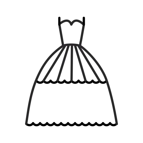 Знак векторной линии свадебного платья, знак, иллюстрация на заднем плане, редактируемые штрихи — стоковый вектор