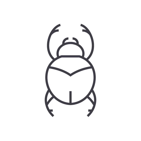 Bugs, egypt sign vector line icon, sign, illustration on background, editable strokes — стоковый вектор