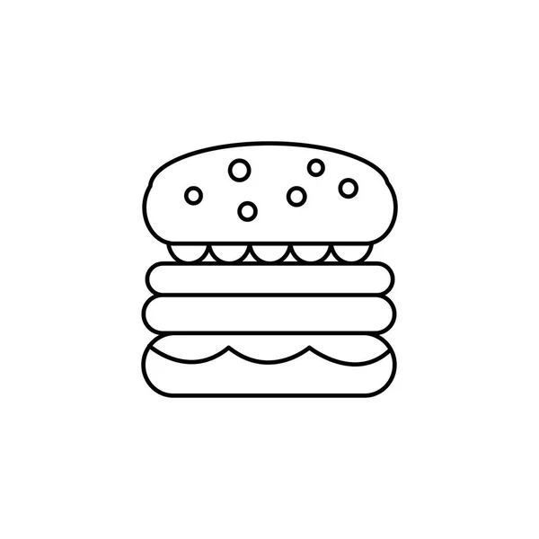 Burger sinal vetor ícone de linha, sinal, ilustração em segundo plano, traços editáveis — Vetor de Stock