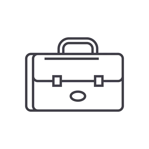 Бизнес-кейс, векторная икона портфеля, знак, иллюстрация на заднем плане, съедобные штрихи — стоковый вектор