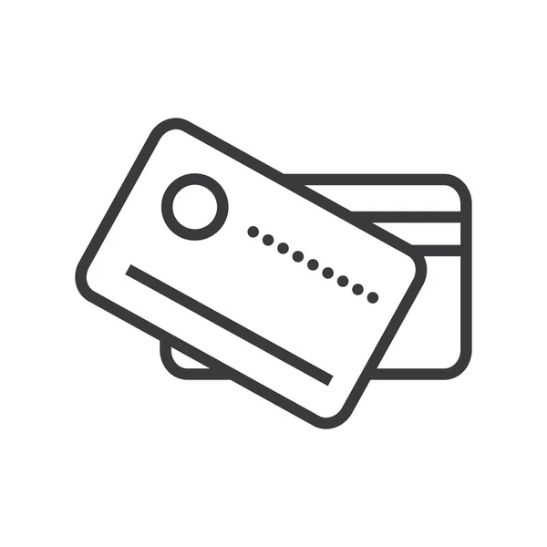 Kart płatniczych wektor linii ikona, znak, ilustracja na tle, edytowalne obrysy — Wektor stockowy