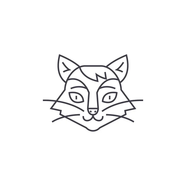 Gato cabeza vector línea icono, signo, ilustración sobre fondo, movimientos editables — Archivo Imágenes Vectoriales