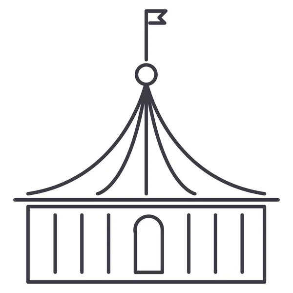Cirque icône de ligne vectorielle, signe, illustration en arrière-plan, traits modifiables — Image vectorielle