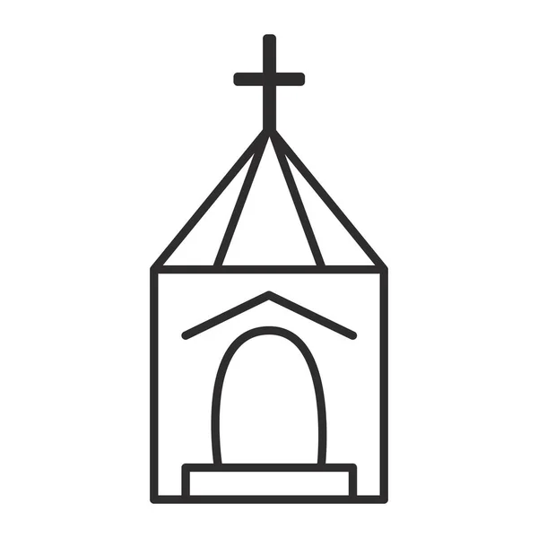 Kerk, bruiloft vector lijn pictogram, teken, afbeelding op de achtergrond, bewerkbare lijnen — Stockvector
