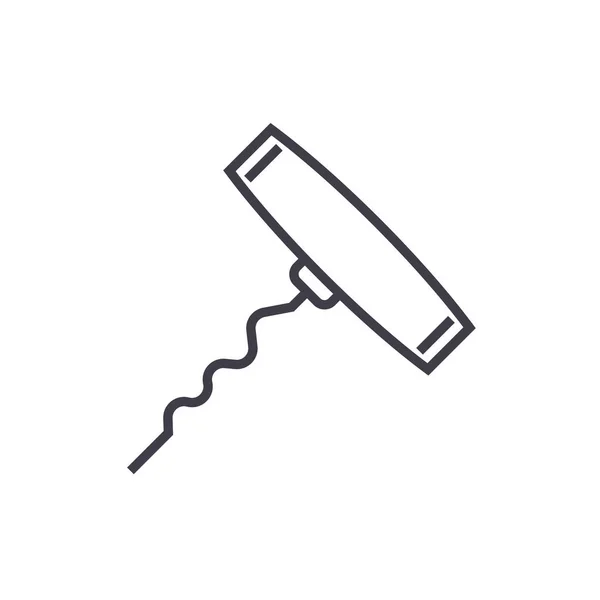 Corkscrew vetor ícone de linha, sinal, ilustração em segundo plano, traços editáveis —  Vetores de Stock