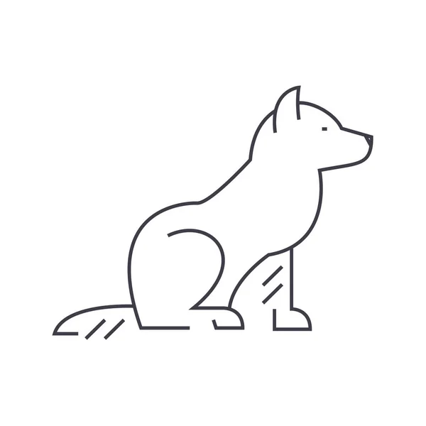 Perro vector línea icono, signo, ilustración en el fondo, movimientos editables — Archivo Imágenes Vectoriales