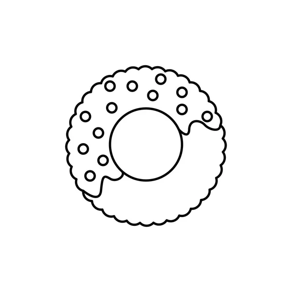 Donut vetor ícone de linha, sinal, ilustração em segundo plano, traços editáveis —  Vetores de Stock