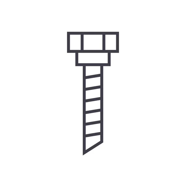 Bohrmaschine Zeichen Vektor Linie Symbol, Zeichen, Illustration auf dem Hintergrund, editierbare Striche — Stockvektor