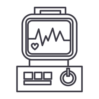 Elektrik lazor vektör satırı simgesi, işaret, resimde arka planda, düzenlenebilir vuruş