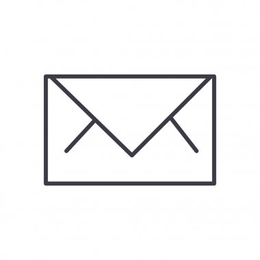 Zarf vektör satırı simgesi, işaret, resimde arka planda, düzenlenebilir vuruş