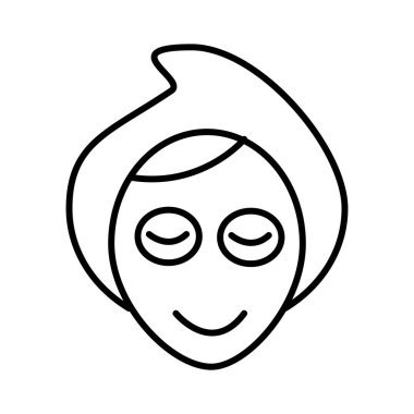 yüz, spa, maske vektör satırı simgesi, işaret, resimde arka planda, düzenlenebilir vuruş