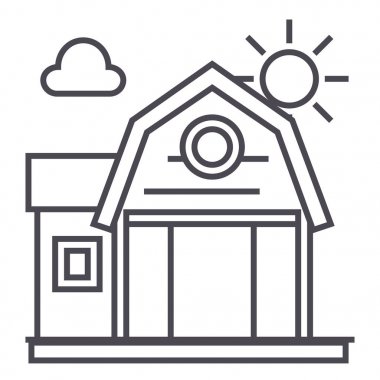 çiftlik kurma vektör satırı simgesi, işaret, resimde arka planda, düzenlenebilir vuruş