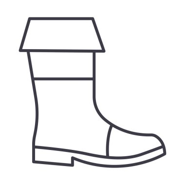 Balık Bot satırı simgesi, işaret, arka planda, düzenlenebilir vuruş illüstrasyon vektör