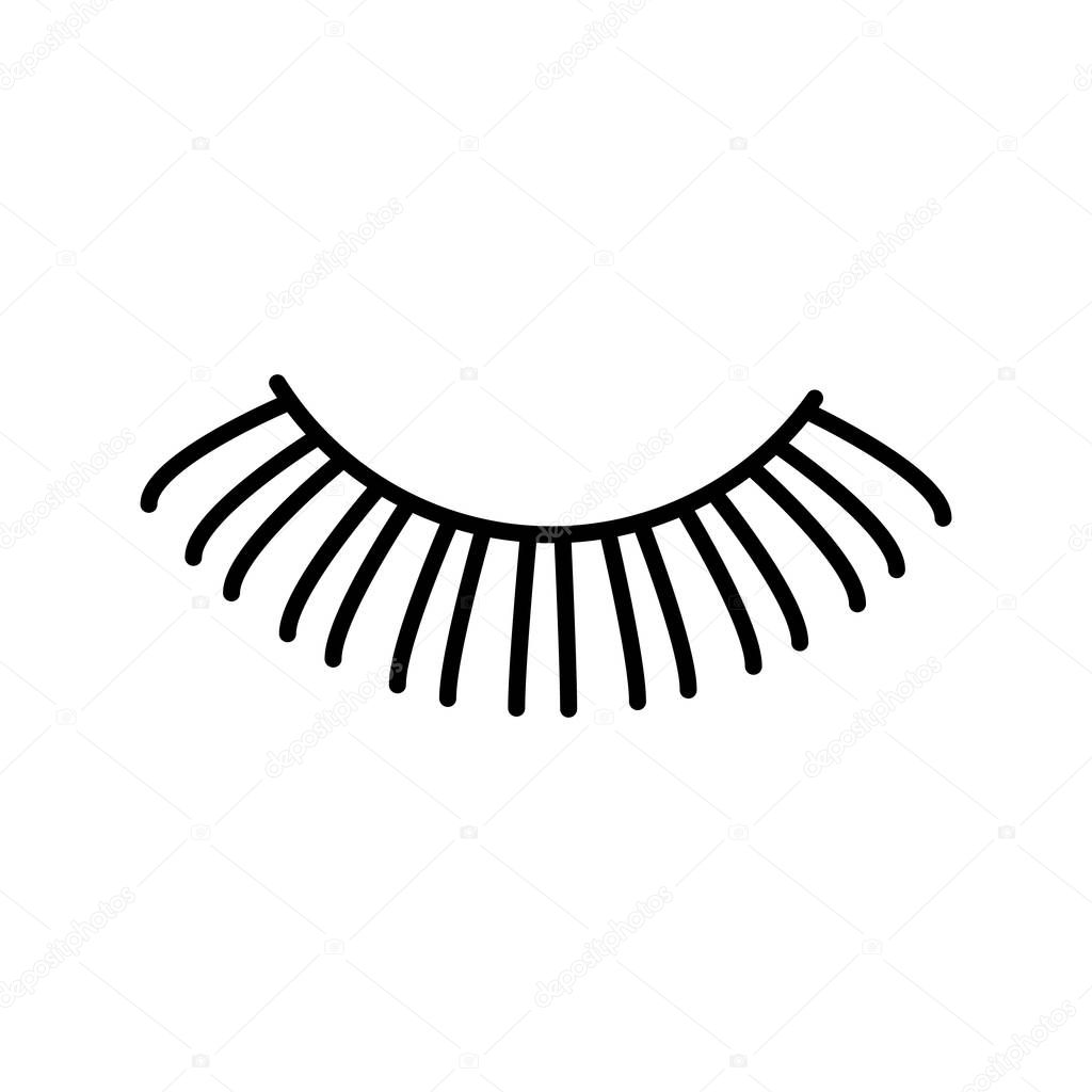 eyelashes vector line icon, sign, illustration on background, editable strokes