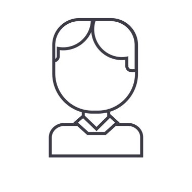 Office adam avatar vektör satırı simgesi, işaret, resimde arka planda, düzenlenebilir vuruş