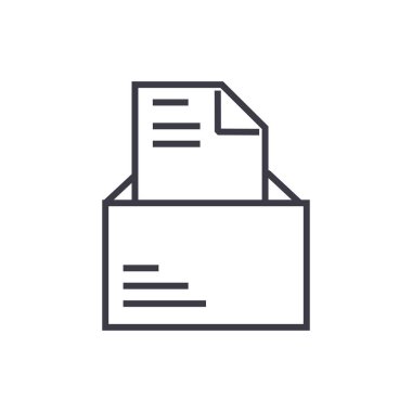 mektup vektör satırı simgesi, işaret, resimde arka planda, düzenlenebilir darbeleri ile açılan e-posta