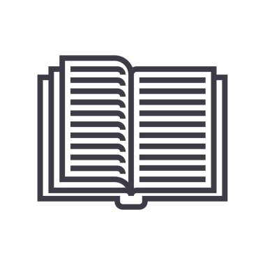 açılan ders kitabı vektör satırı simgesi, işaret, resimde arka planda, düzenlenebilir vuruş