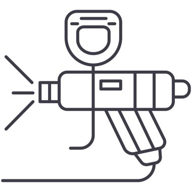 boya araba servisi vektör satırı simgesi, işaret, resimde arka planda, düzenlenebilir vuruş