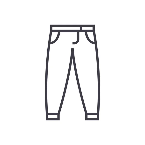 Pantalones, pantalón vector línea icono, signo, ilustración en el fondo, movimientos editables — Vector de stock