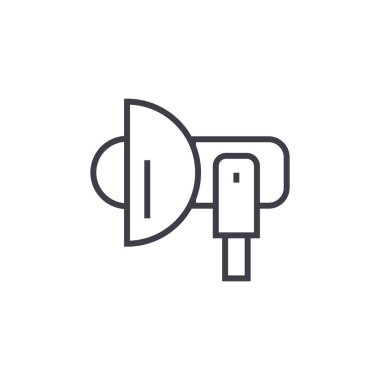 Kamera ışığı, hoparlör vektör satırı simgesi, işaret, resimde arka planda, düzenlenebilir vuruş