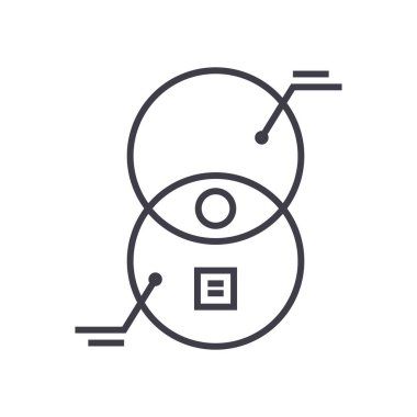 Pazarlama grafik vektör satırı simgesi, işaret, resimde arka planda, düzenlenebilir vuruş pasta