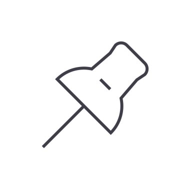 PIN vektör satırı simgesi, işaret, resimde arka planda, düzenlenebilir vuruş