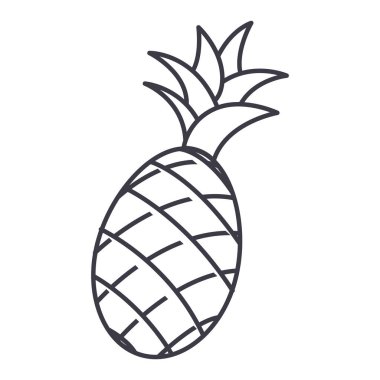 ananas vektör satırı simgesi, işaret, resimde arka planda, düzenlenebilir vuruş