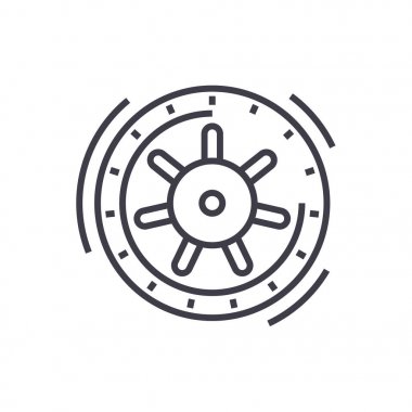 güvenli banka vektör satırı simgesi, işaret, resimde arka planda, düzenlenebilir vuruş