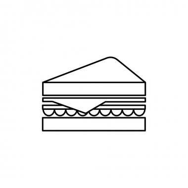 arka planda, düzenlenebilir vuruş vektör satırı simgesi, işaret, illüstrasyon sandviç