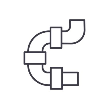 resimde sıhhi tesisat boruları satırı simgesi, işaret, arka planda, düzenlenebilir vuruş illüstrasyon vektör