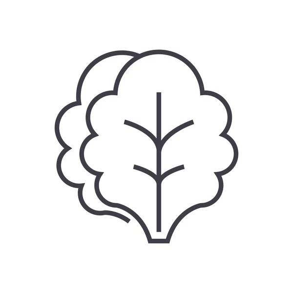 Salatvektorzeilensymbol, Zeichen, Abbildung im Hintergrund, editierbare Striche — Stockvektor