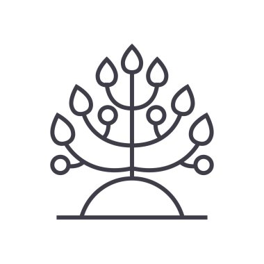 bitki, biyoloji vektör satırı simgesi, işaret, resimde arka planda, düzenlenebilir vuruş