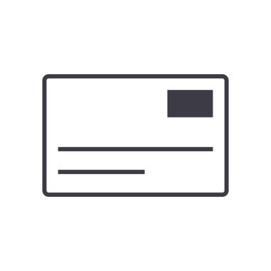 kartpostal, e-posta vektör satırı simgesi, işaret, resimde arka planda, düzenlenebilir vuruş