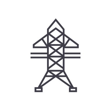 güç hattı vektör satırı simgesi, işaret, resimde arka planda, düzenlenebilir vuruş