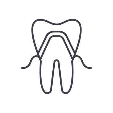Protez vektör satırı simgesi, işaret, resimde arka planda, düzenlenebilir vuruş