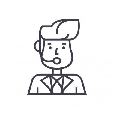 gazeteci adam, yayın vektör satırı simgesi, işaret, resimde arka plan, düzenlenebilir vuruşları üzerinde haber