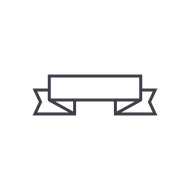 vektör satırı simgesi, işaret, resimde arka plan, düzenlenebilir vuruşları üzerinde şerit köşe