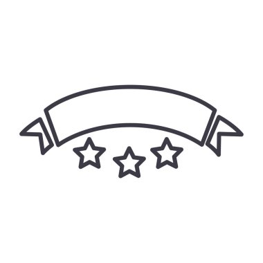 Şerit yıldız vektör satırı simgesi, işaret, resimde arka planda, düzenlenebilir vuruşları ile