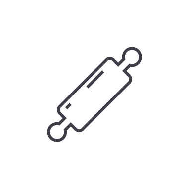 oklava vektör satırı simgesi, işaret, resimde arka planda, düzenlenebilir vuruş