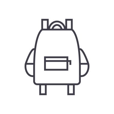 okul çantası vektör satırı simgesi, işaret, resimde arka planda, düzenlenebilir vuruş